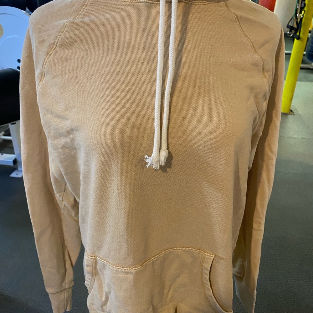 Beige Hoodie with Drawstring